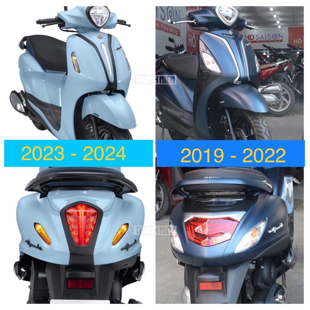 COMBO BỘ ỐP PHỤ KIỆN TRANG TRÍ DÙNG CHO ĐỜI XE YAMAHA GRANDE 2023 2024 CACBON ( 4 CHI TIẾT : NẮP XĂNG ,CHE PÔ , BẦU E , KÉT NƯỚC )