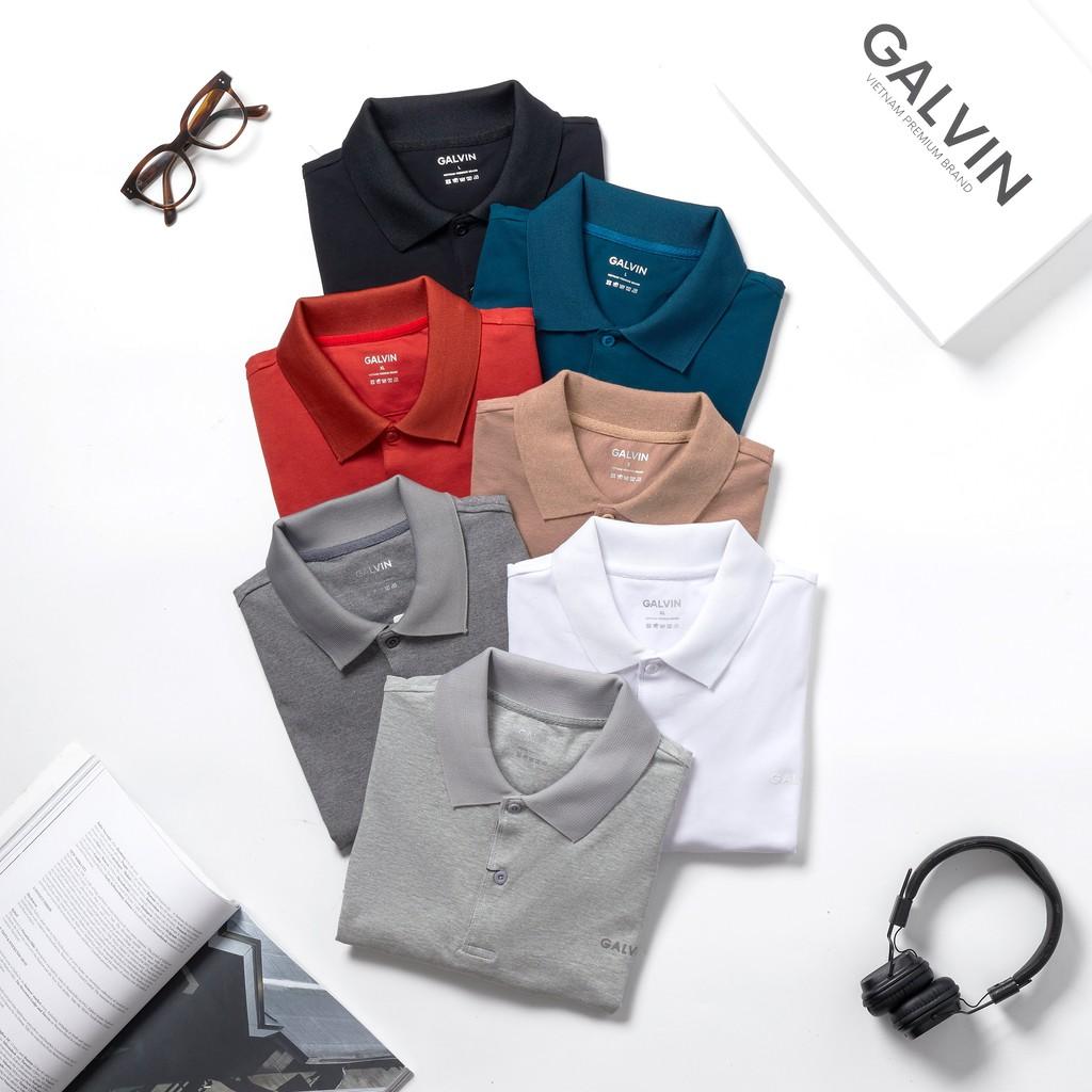 Áo thun Polo nam Galvin dòng Premium chất Cotton CVC cá sấu cổ bẻ tay ngắn chuẩn form fullbox PLGV58