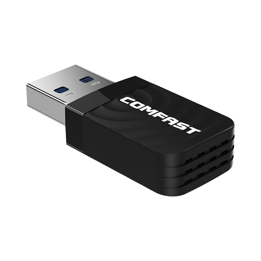 Bộ chuyển đổi Wi-Fi USB không dây COMFAST CF-812AC Gigabit, AC 1300 Mbps mạng 2,4G 5,8 GHz Ăng-ten cho PC