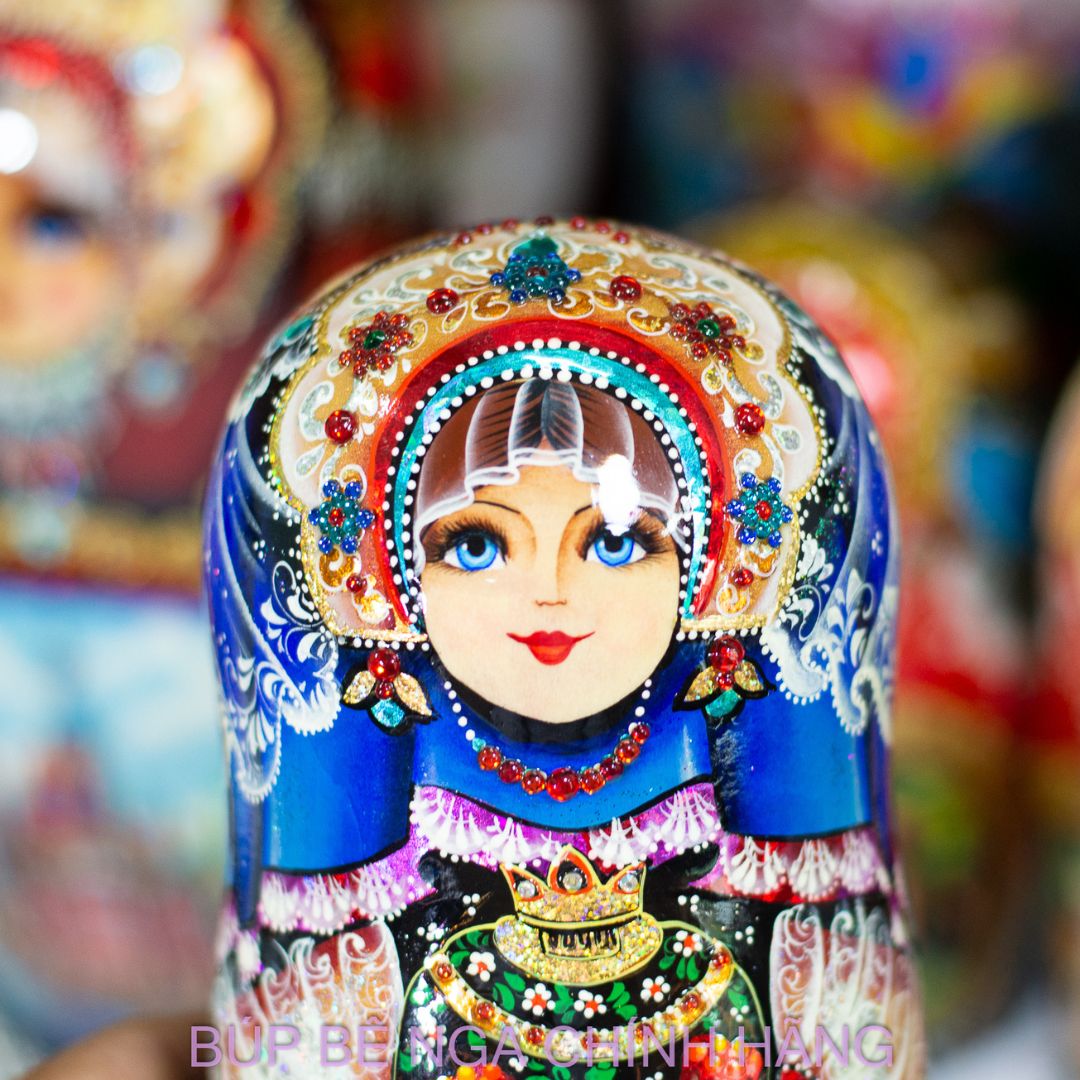 BỘ BÚP BÊ NGA MATRYOSHKA 5 LỚP 20CM CAO CẤP HOA VĂN "CÔNG CHÚA ÔM SAMOVAR" CỰC ĐẸP, TINH TẾ VÀ SANG TRỌNG