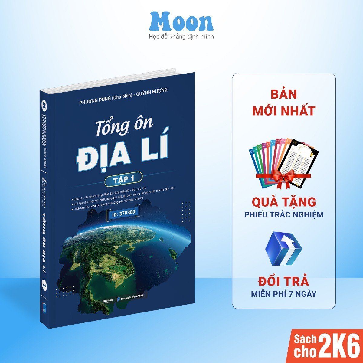 Sách ID Tổng Ôn Địa Lí lớp 12 luyện thi kiến thức ôn thi thpt quốc gia Bản Mới Nhất Moonbook