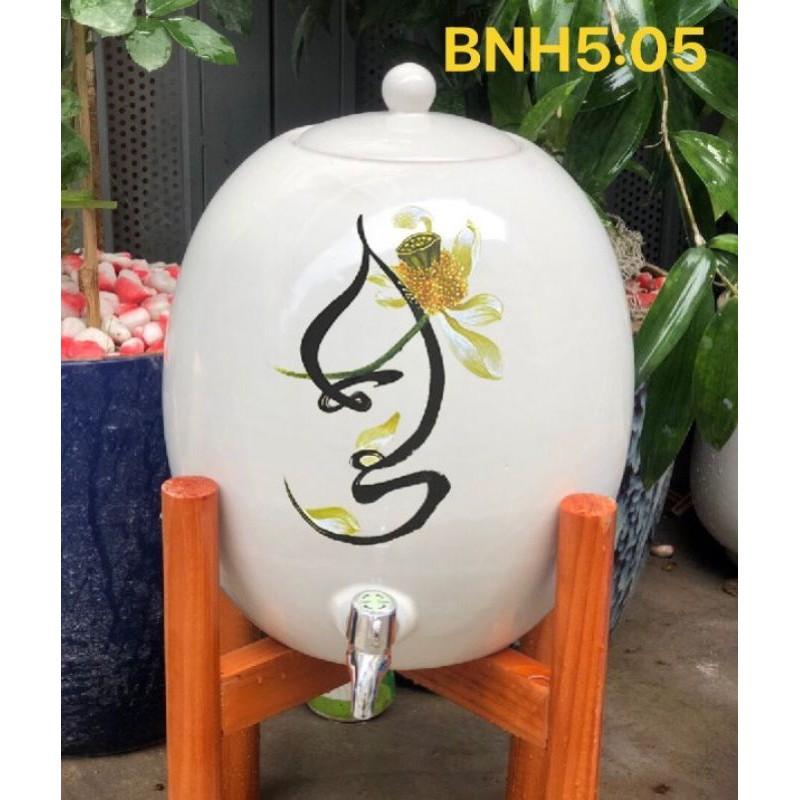 Bình nước sứ Bát Tràng 05 Lít