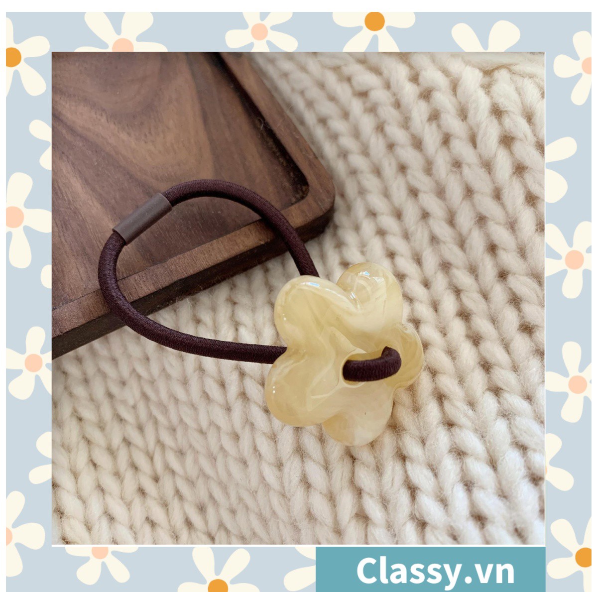 Kẹp tóc tông xanh của bầu trời, họa tiết nơ và mây cực cute và nữ Classy tính PK744