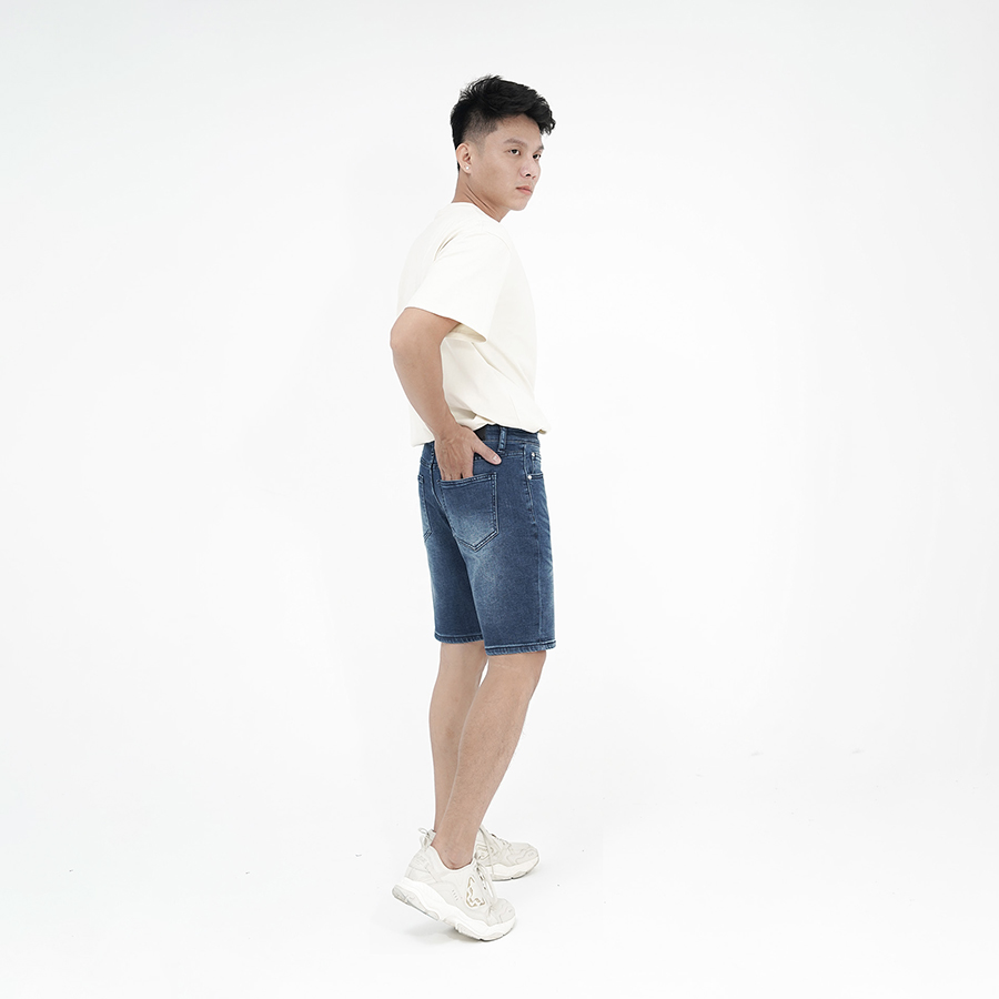 Quần Short Jeans Nam Cao Cấp HUNTER X-RAYS Form Slimfit Thun Màu Xanh S71