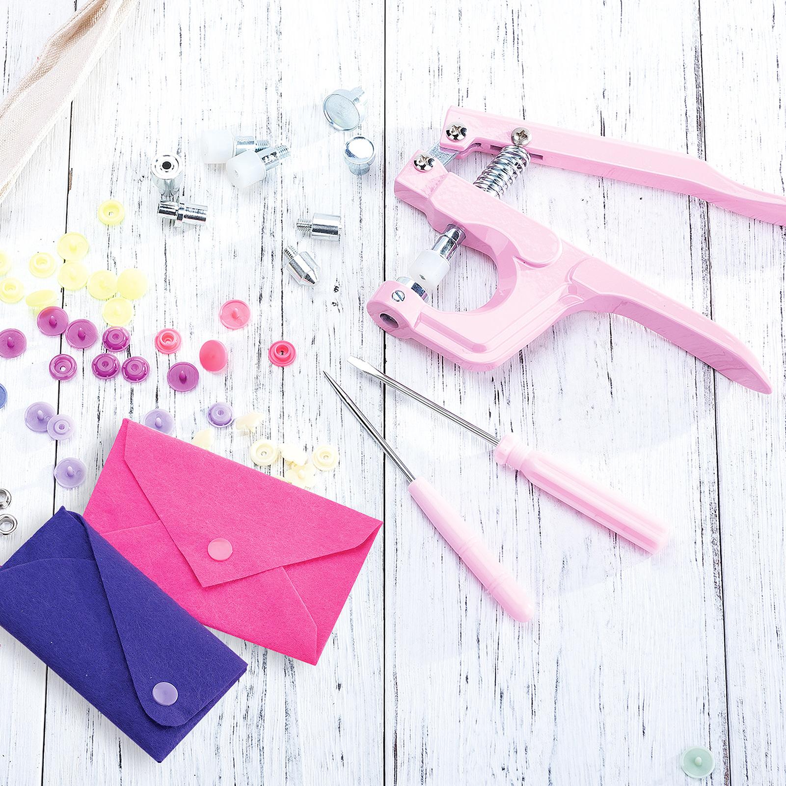 Plastic and Metal Snap Buttons with Snaps Pliers Set,300 Sets Plastic and Metal Snap Buttons for Sewing and Crafting