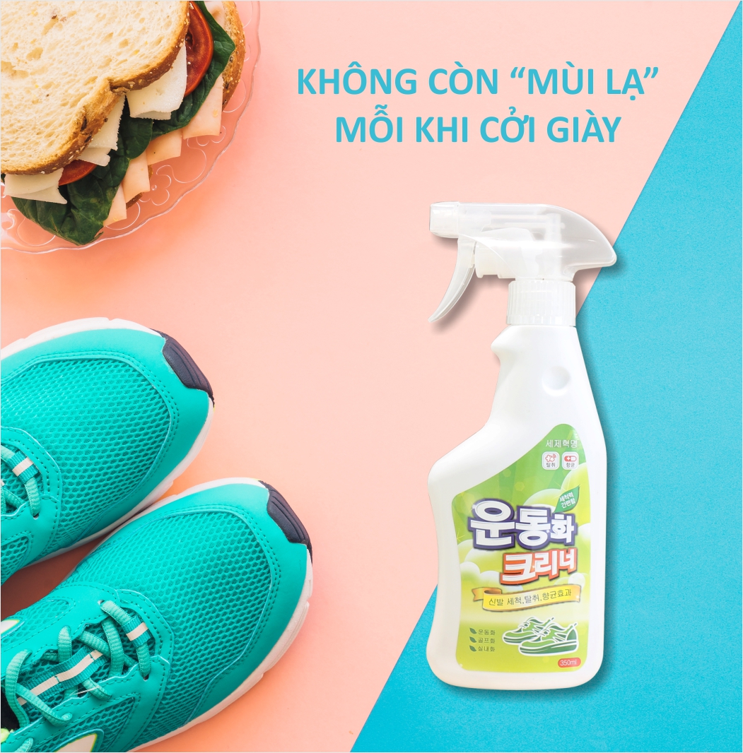 Nước Lau Giày Tẩy Ố, Khử Mùi và Chống Ẩm Detergent Revolution STAIN REMOVER - Chai 350ml