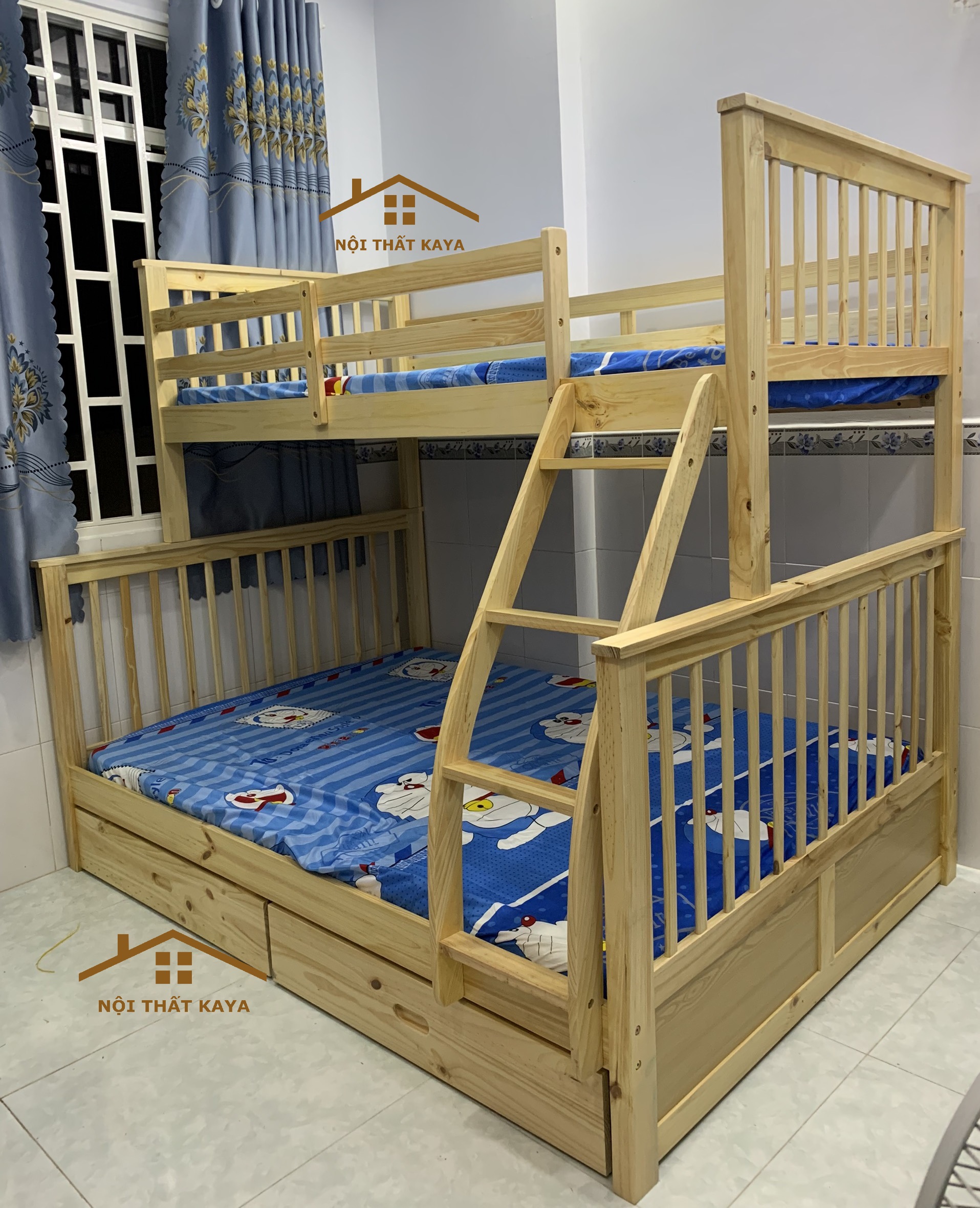 Giường 2 Tầng Xuất Khẩu GT228 (1m-1m4) – Tự Nhiên