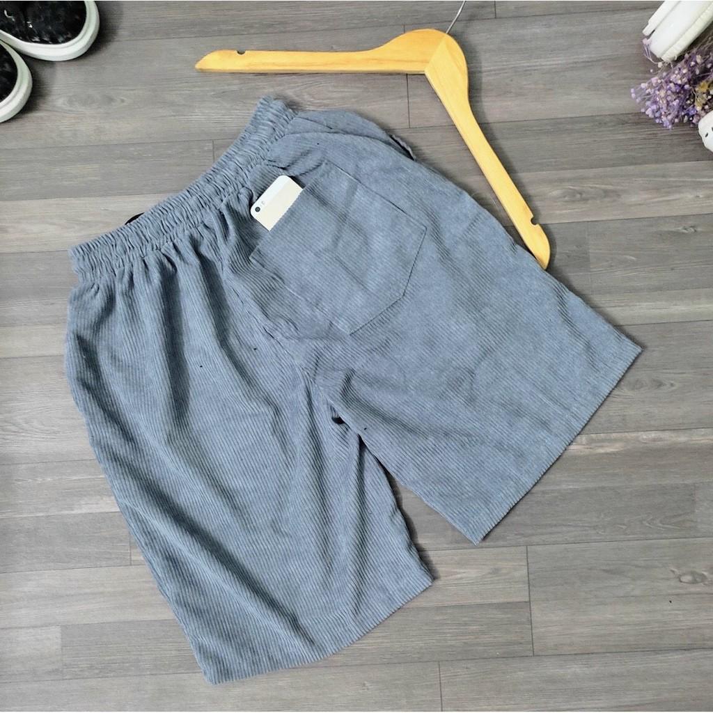 Hình ảnh Quần Short Đùi Nhung Tăm Form rộng Unisex  Nam Nữ Chất Mát Mẻ, 3 Màu Trẻ Trung 