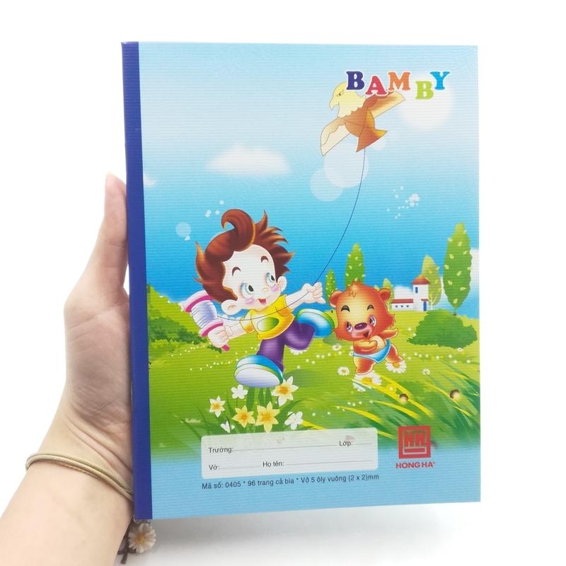 Vở Class Bamby - 5 Ô Ly 96 Trang ĐL 58g/m2 - Hồng Hà 0405 (Mẫu Màu Giao Ngẫu Nhiên)