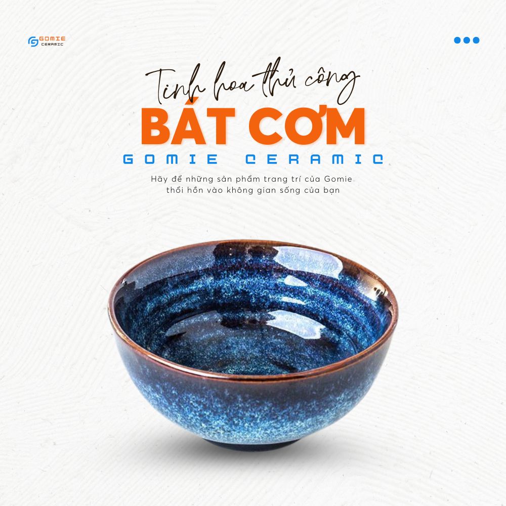 Bát cơm D11 men xanh hoả biến - Bát Men Xanh Biển cực đẹp và tinh tế - An toàn sức khỏe người tiêu dùng - Gốm Sứ Cao Cấp Bát Tràng