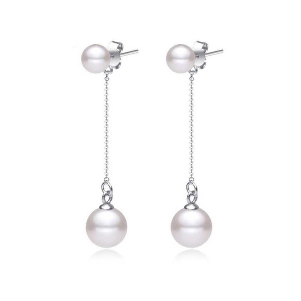 Bông Khuyên Tai Ngọc Trai Nhân Tạo - Kiểu Dáng Dài - Trang Sức Cô Tấm - LONG DROP PEARL (6-10ly) - CTJ1110