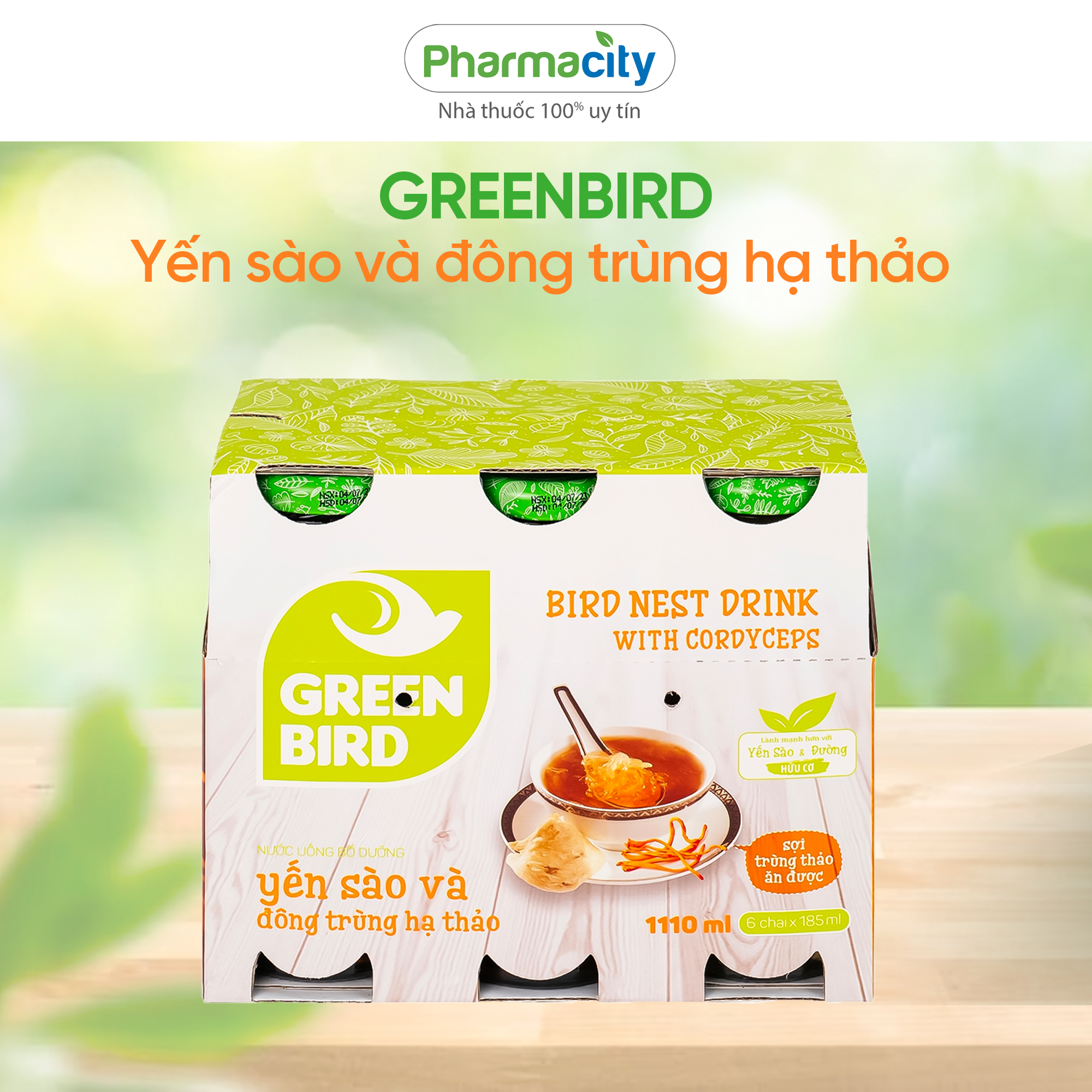 Nước uống bổ dưỡng yến sào và đông trùng hạ thảo Greenbird