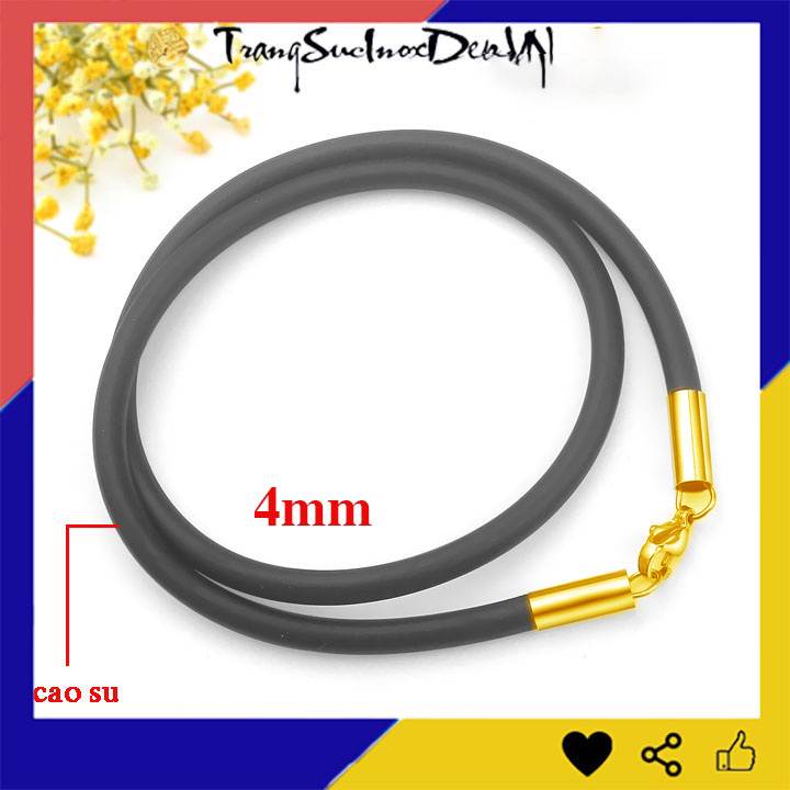 Dây chuyền cao su cao cấp khóa inox màu vàng siêu đẹp, hợp thời trang