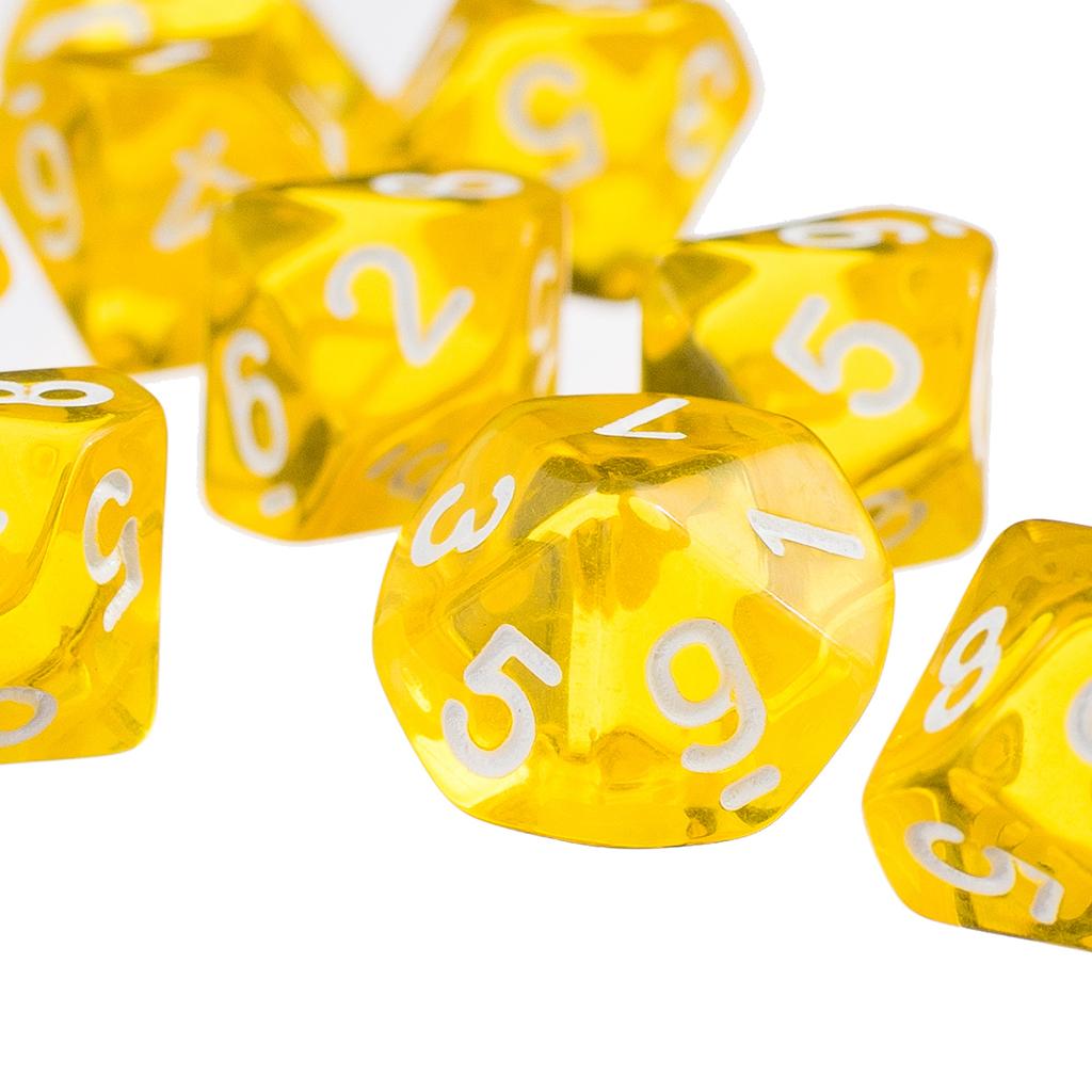 20 Pieces D10 Polyhedral Dice for Dungeons and Dragons Games Yellow+Red