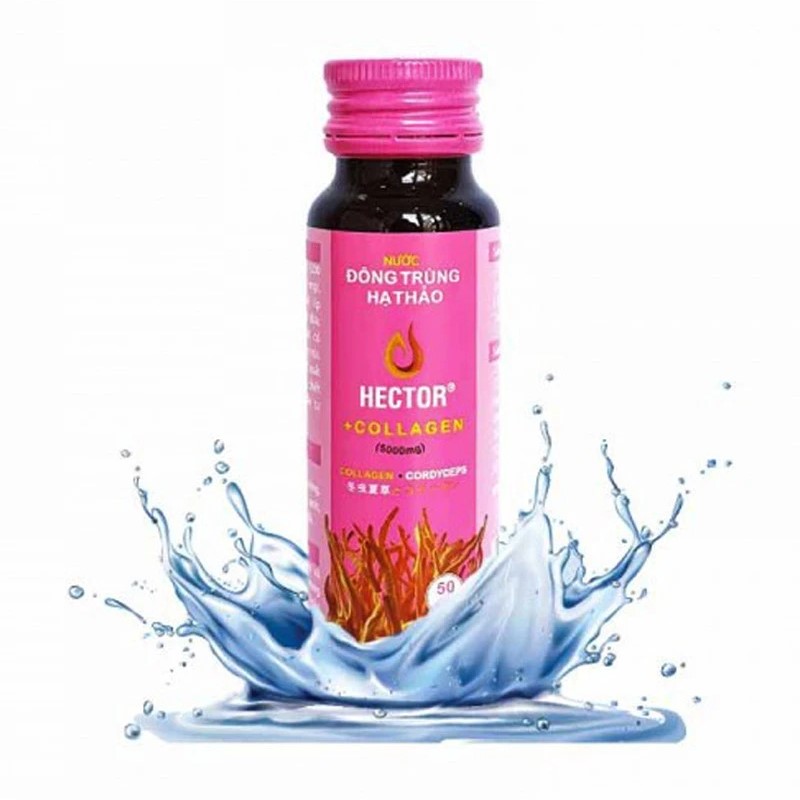 Hộp 10 chai nước Thực phẩm chức năng đông trùng hạ thảo Hector collagen 