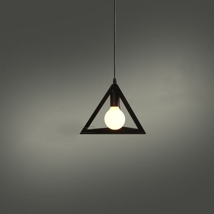 Đèn thả khối tam giác khung sắt sơn tĩnh điện - Tặng kèm bóng LED