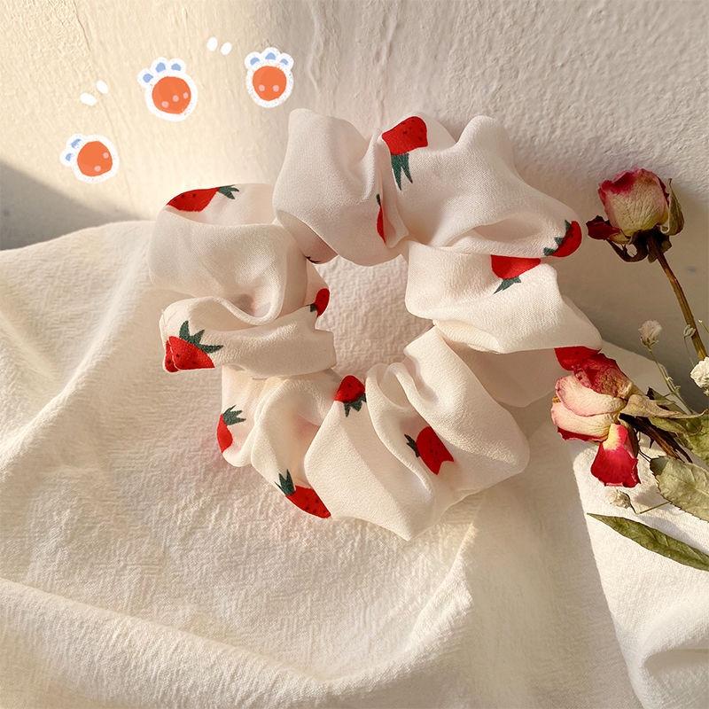 Scrunchies buộc tóc nhiều họa tiết; họa tiết trái cây nữ tính thanh lịch PK707-PK708