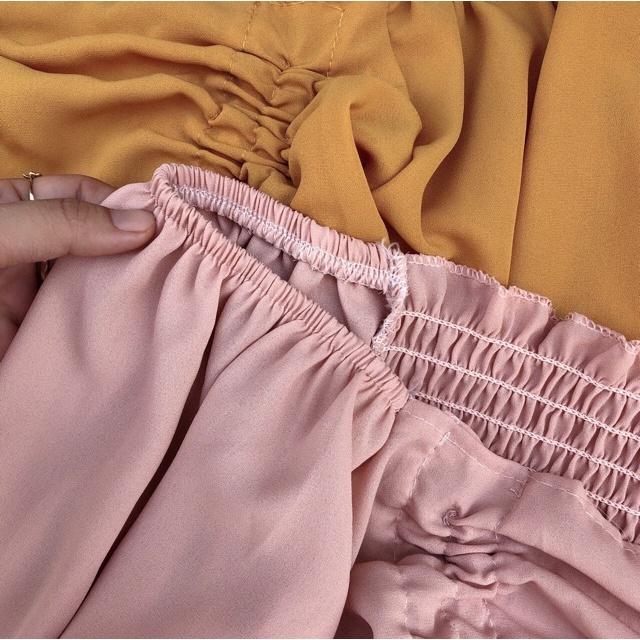 ÁO NỮ CROPTOP LỤA RÚT DÂY TRƯỚC NGỰC TAY DÀI (DƯỚI 50KG MẶC VỪA)