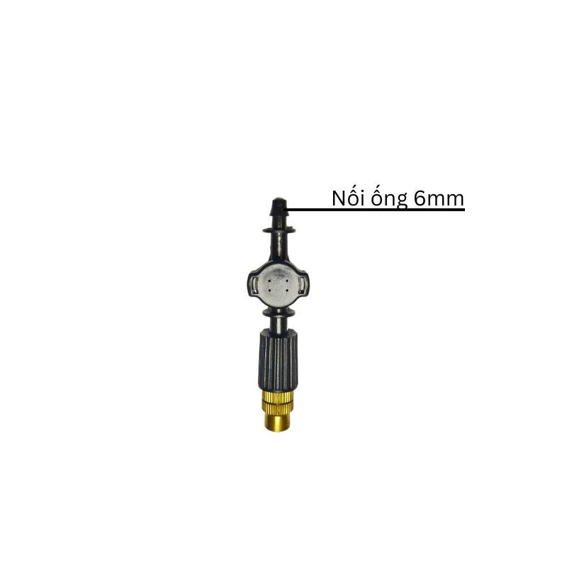 Combo 5/10 béc phun sương đồng đơn kèm van chống rỉ 6mm