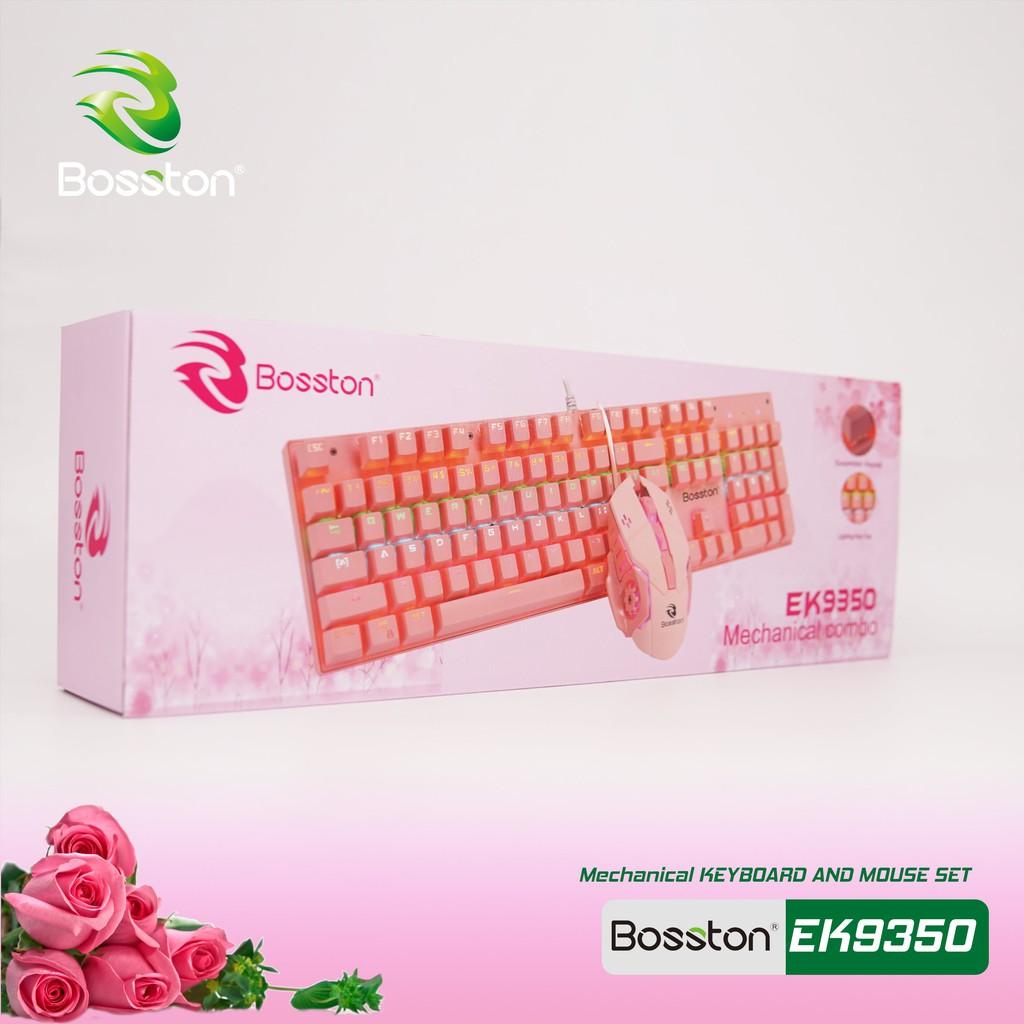 Bộ Phím Chuột Cơ Bosston EK9350 Màu Hồng (Pink) - Hàng Chính Hãng