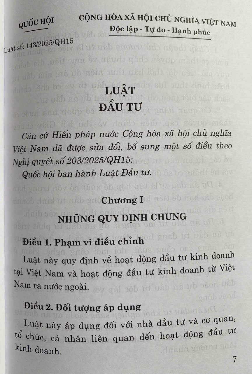 Luật Đầu Tư Năm 2025