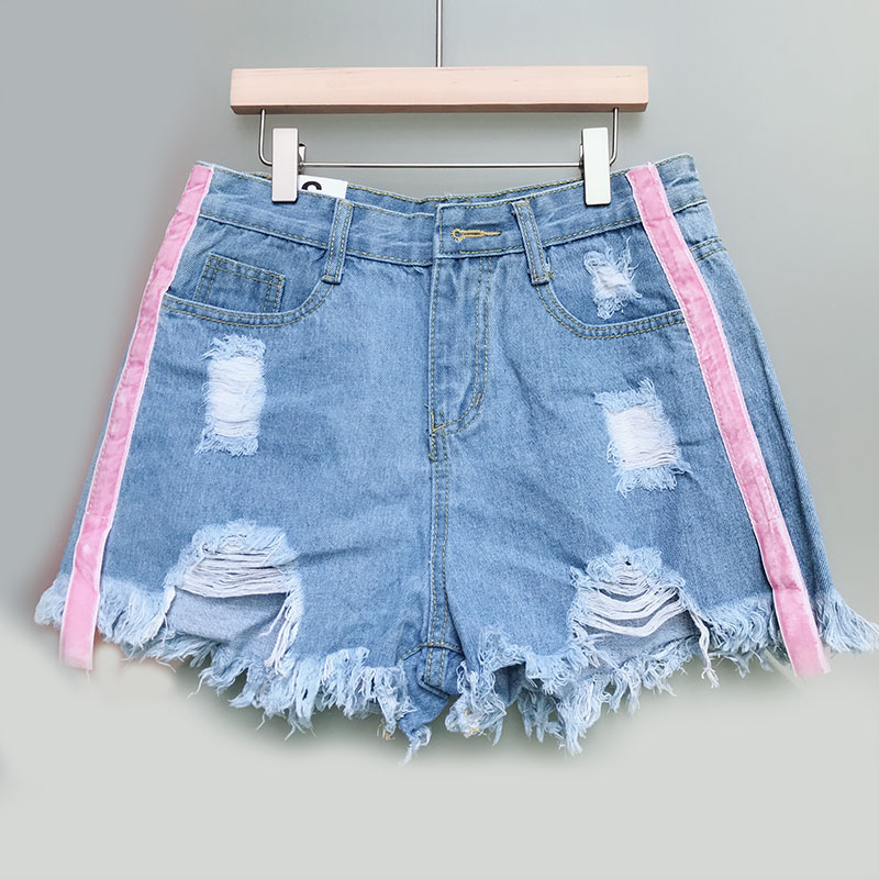 Quần Jeans 2 Sọc Màu Trên Ống Quần Bụi Nữ