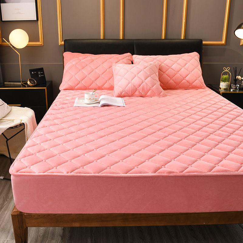 Sang Trọng Làm Dày Mền Chần Gòn Bọc Nệm Mềm Mại Ấm Áp Pha Lê Nhung Vương Hoàng Hậu Chần Gòn Giường Trang Bị Tấm Không Bao Gồm Vỏ Gối