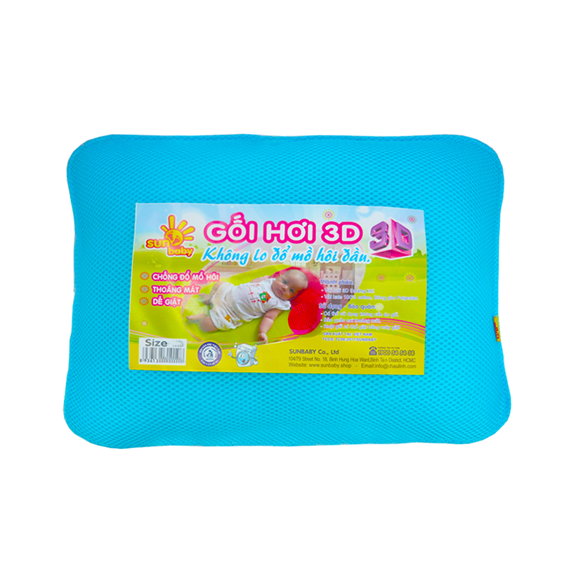 Gối hơi 3D mềm mịn cho bé, thoáng mát, thấm hút mồ hôi_SUNBABY