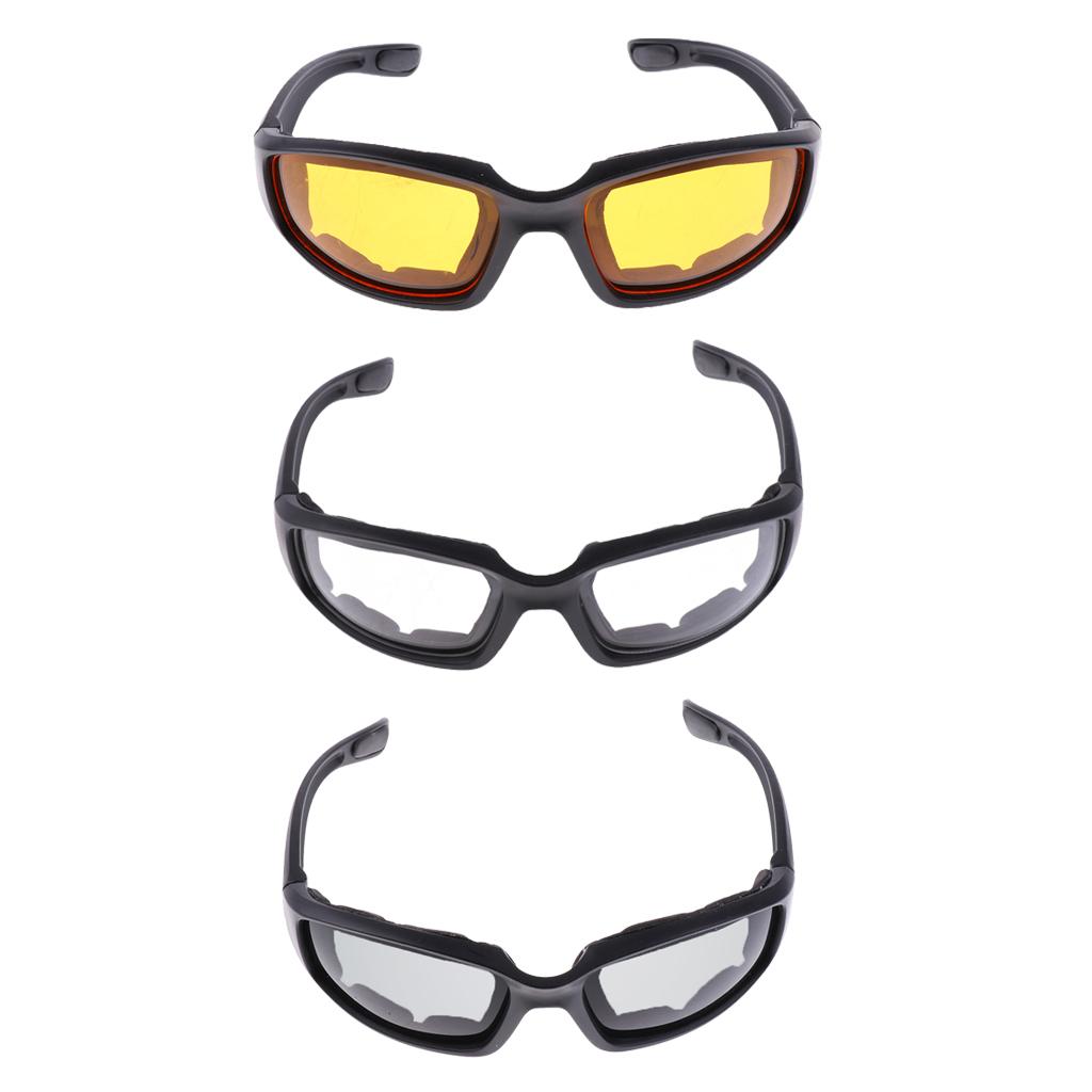 3Pack Motorcycle Riding Glasses Goggles UV Protection Windproof Motocross