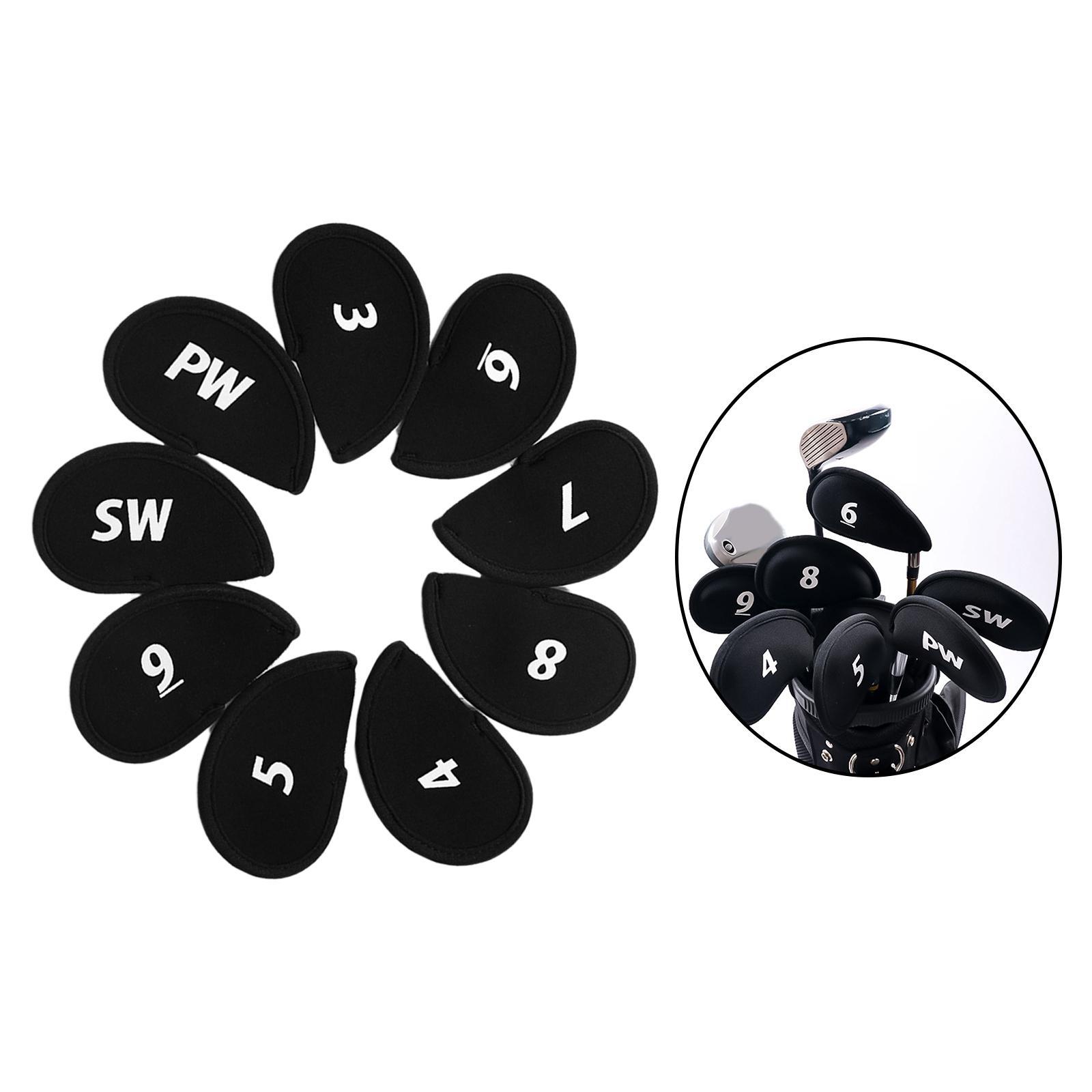 10Pcs Golf Iron Covers Set Golf Club Headcover Sleeve Training Equipment