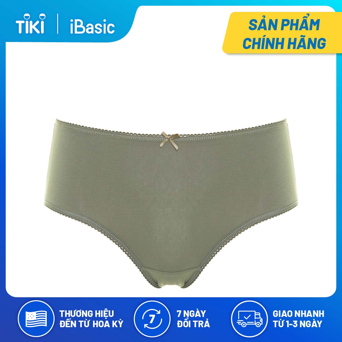 Set 3 quần lót nữ lưng cao trơn cotton iBasic PANW147