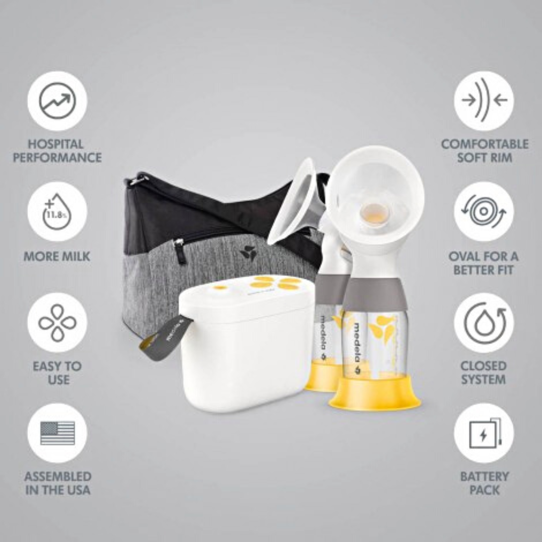 Máy hút sữa Medela Pump in style MaxFlow | Máy hút sữa điện đôi có túi xách và bộ bảo quản lạnh.