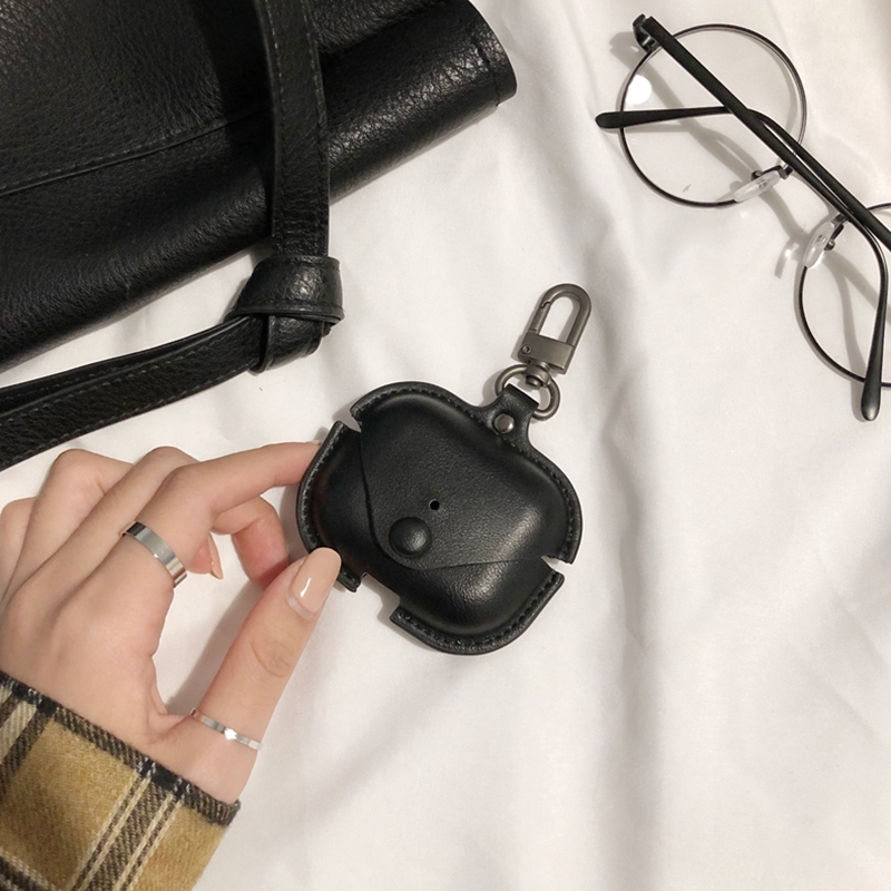 Bao Case Bằng Da cho Airpods Pro _ Tặng Kèm Móc Khóa Dây Da