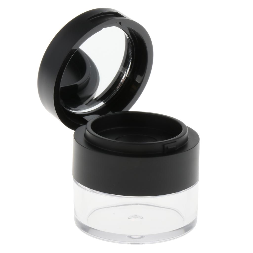 2x Empty Loose Powder Jar Refillable Cosmetic Container Travel Container