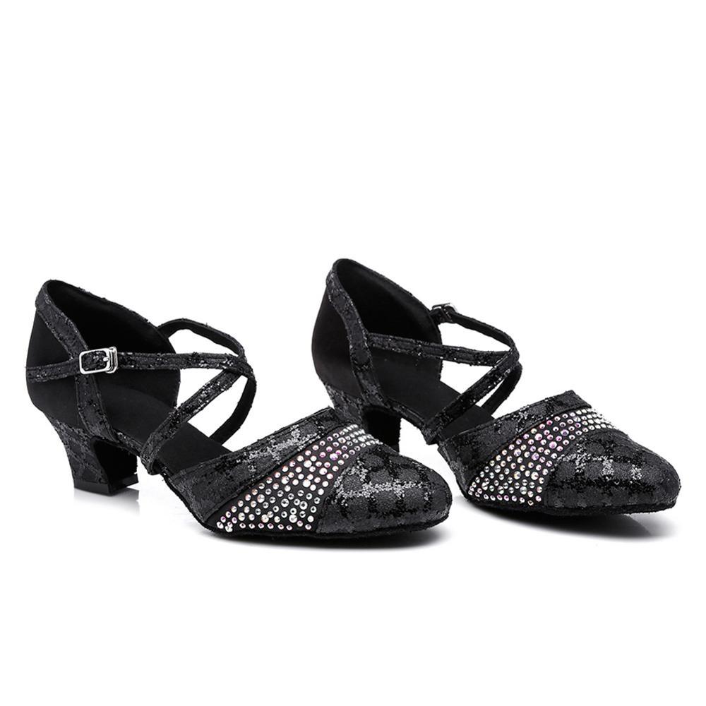 Vũ Điệu Latin Giày Cho Bé Gái Cho Nữ Phòng Khiêu Vũ Hiện Đại Giày Chuyên Nghiệp Salsa Tango Đảng Kim Cương Giả Giày Bán Buôn Color: Silver 7.5cm Shoe Size: 33 (21.5cm)