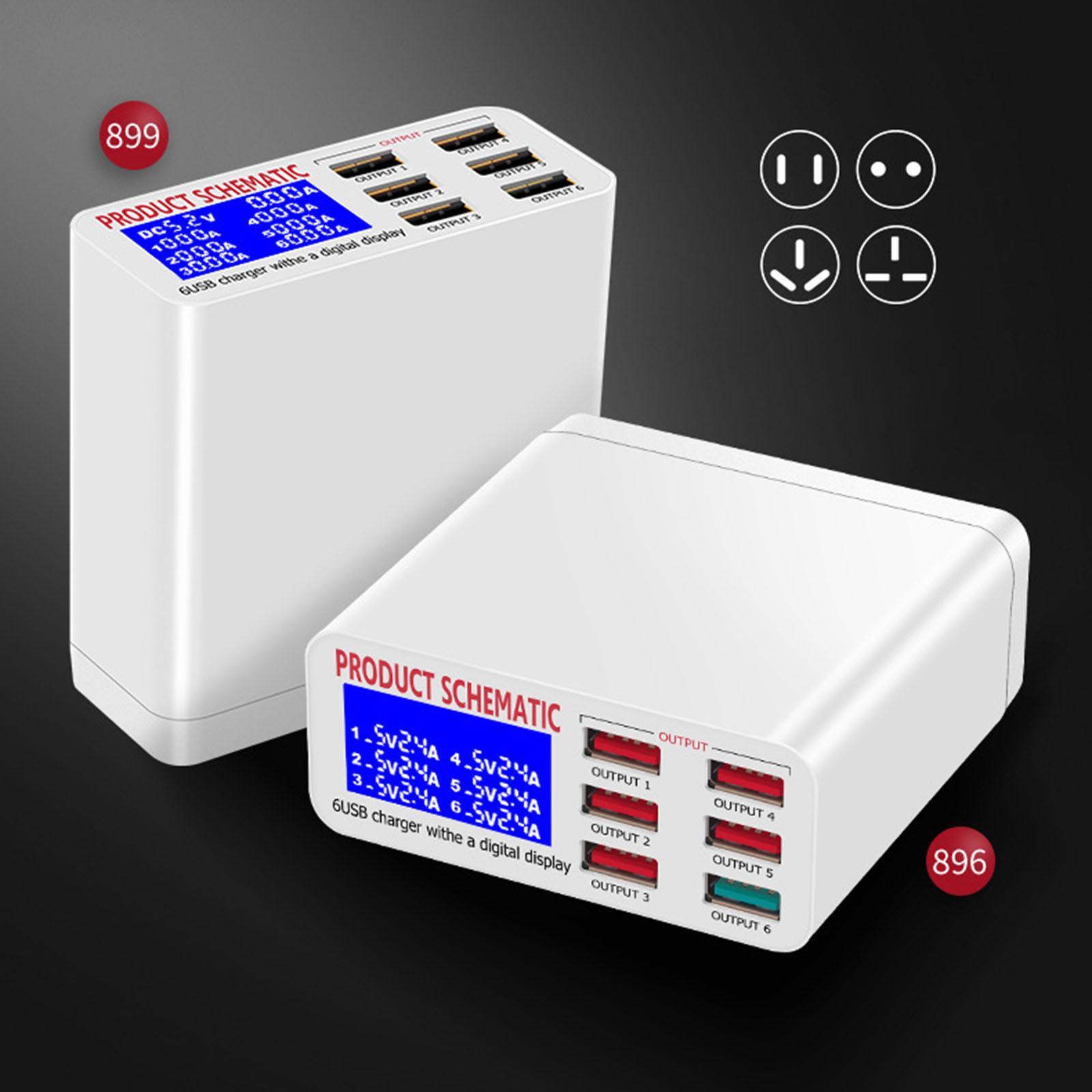 Multiple 6-Port USB Charger Phone Charger Adapter .0 US Plug