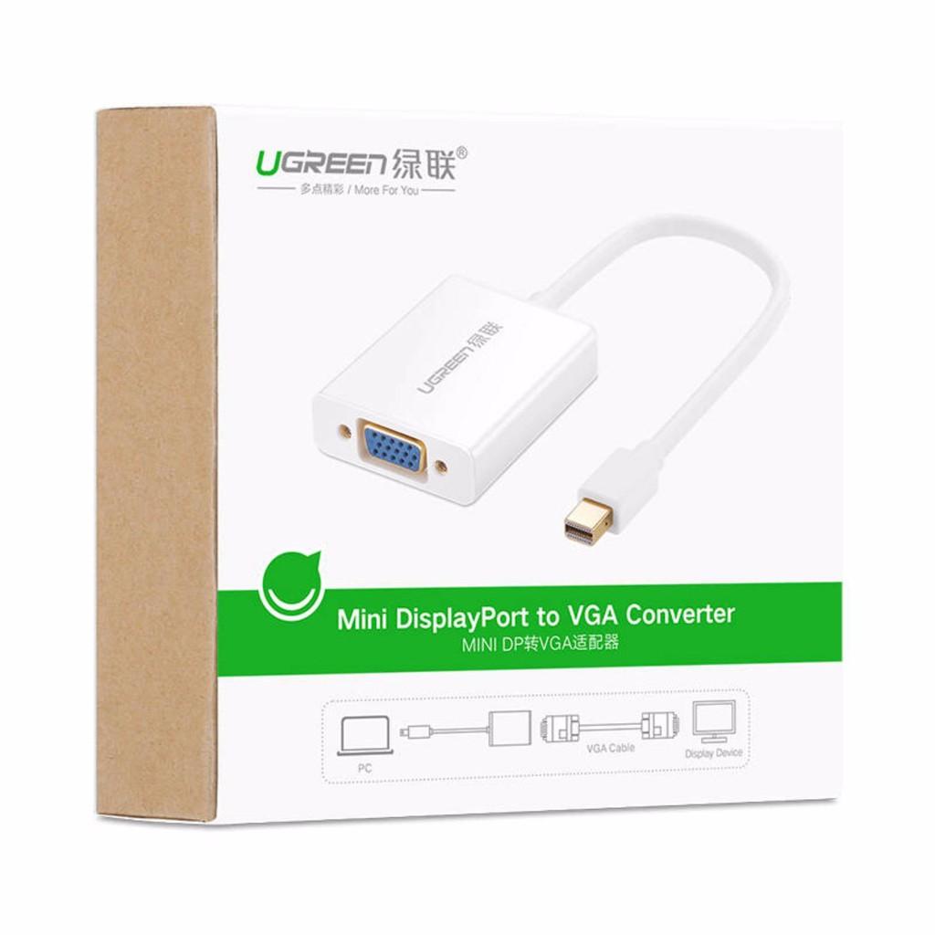 Dây chuyển đổi mini Displayport sang VGA vỏ hợp kim dài 15CM UGREEN 10403 (trắng) - Hàng chính hãng