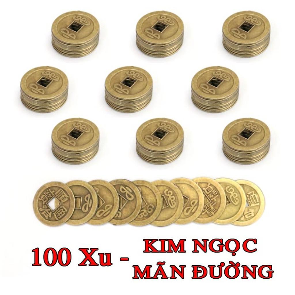 Tiền xu ngũ đế phong thuỷ bỏ ví chiêu tài 2,4cm