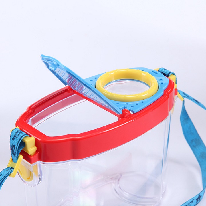 Hộp kính lúp 5X có dây đeo cho bé, giúp bé khám phá thế giới sinh vật ver2 ( Tặng kèm đèn pin mini bóp tay bảo vệ môi trường ngẫu nhiên )