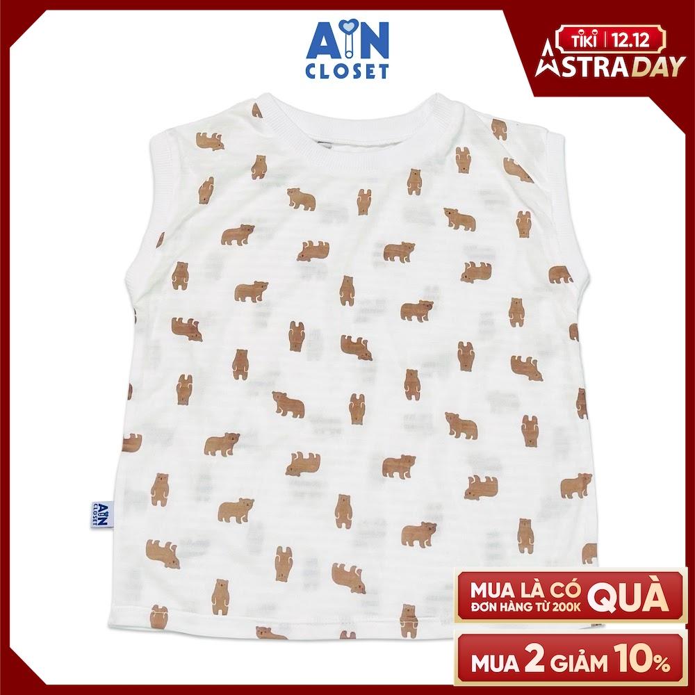 Áo ngắn tay unisex cho bé họa tiết Gấu Nâu thun giấy - AICDMEEYPUNL - AIN Closet