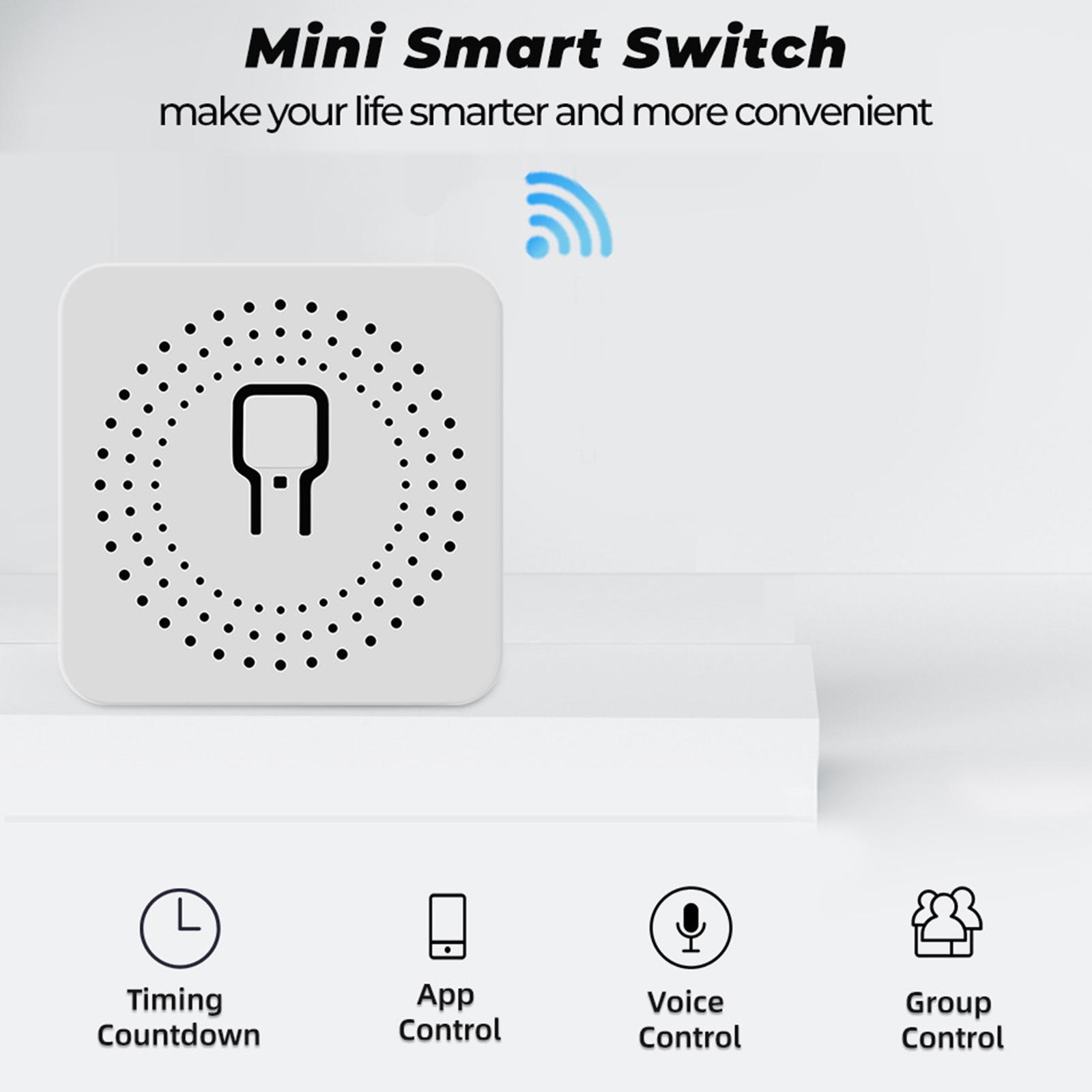 Mini 10A/16A WiFi DIY Smart Switch 2 Way External Remote Control Switch Work with Alexa