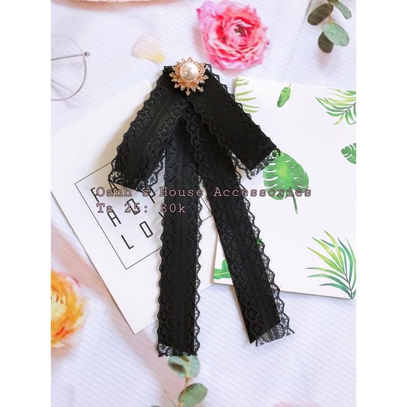 Tag áo lụa satin phối ren đính đá cao cấp
