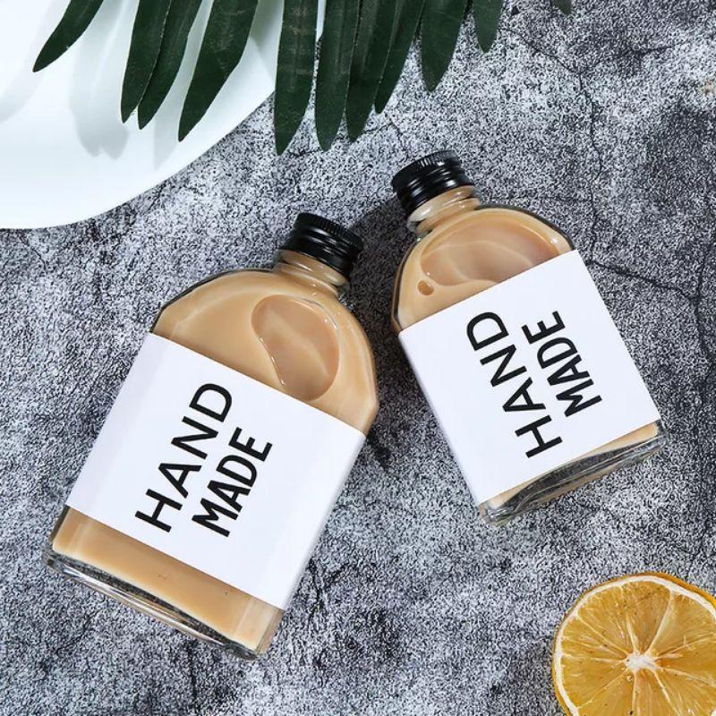Chai dẹp vuông vai bầu 100ML 200ml 250ML 350ML nắp nhôm