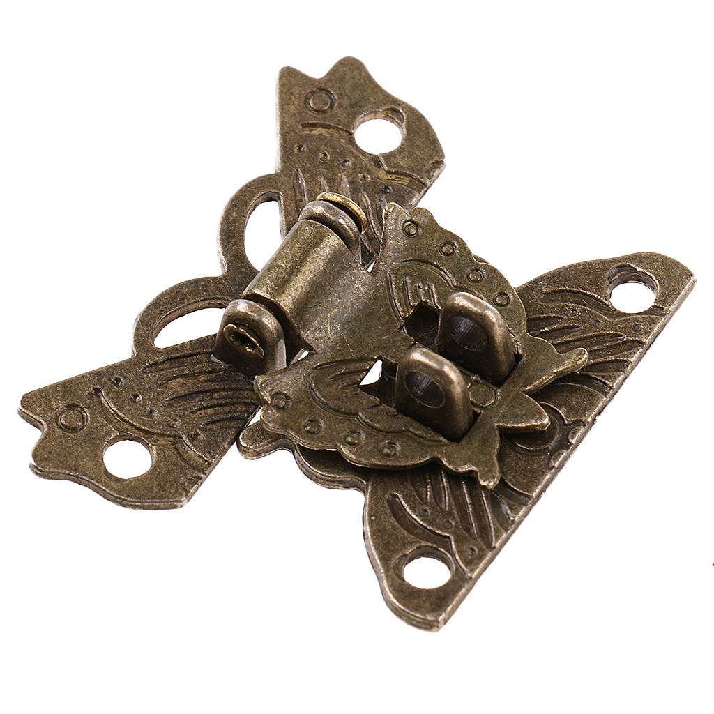 2-5pack Antique Butterfly Latch Hasp for Jewellery Box Cabinet Drawer Decoration