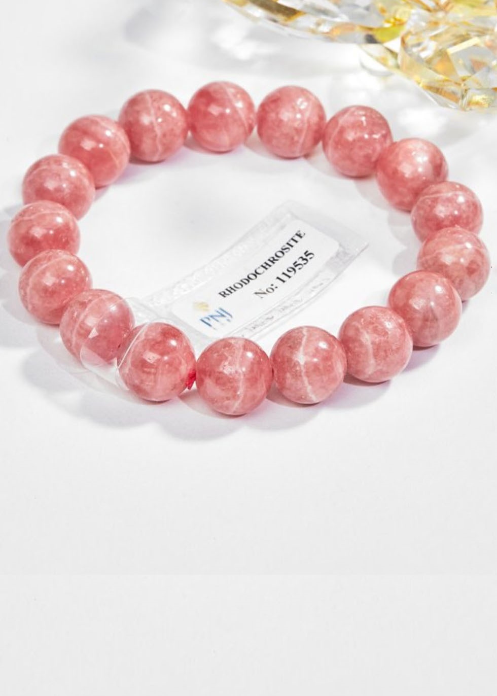 Gembank Lắc Đá Đào Hoa Rhodochrosite 11MM Kèm Giấy Kiểm Định