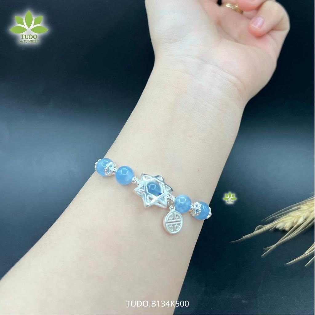 Vòng Tay Nữ Đẹp - Vòng Phong Thủy Mệnh Thủy, Mộc TUDO B134K500 VCBAQUA Charm Bạc Ngôi Sao - May Mắn