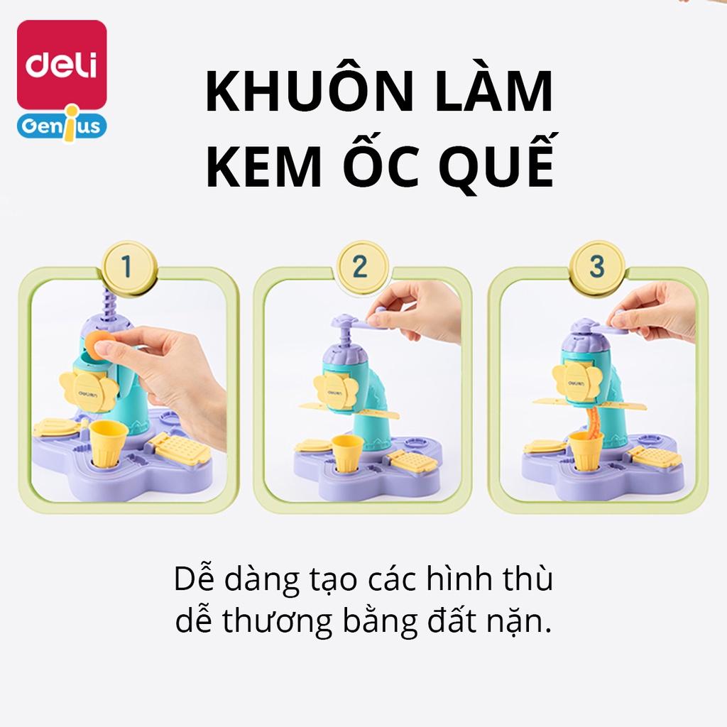 Bộ Đồ Chơi Đất Nặn Máy Làm Kem Kèm Dụng Cụ Và Khuôn Deli - Chất Liệu Tự Nhiên, An Toàn, Không Dính Tay - 67805