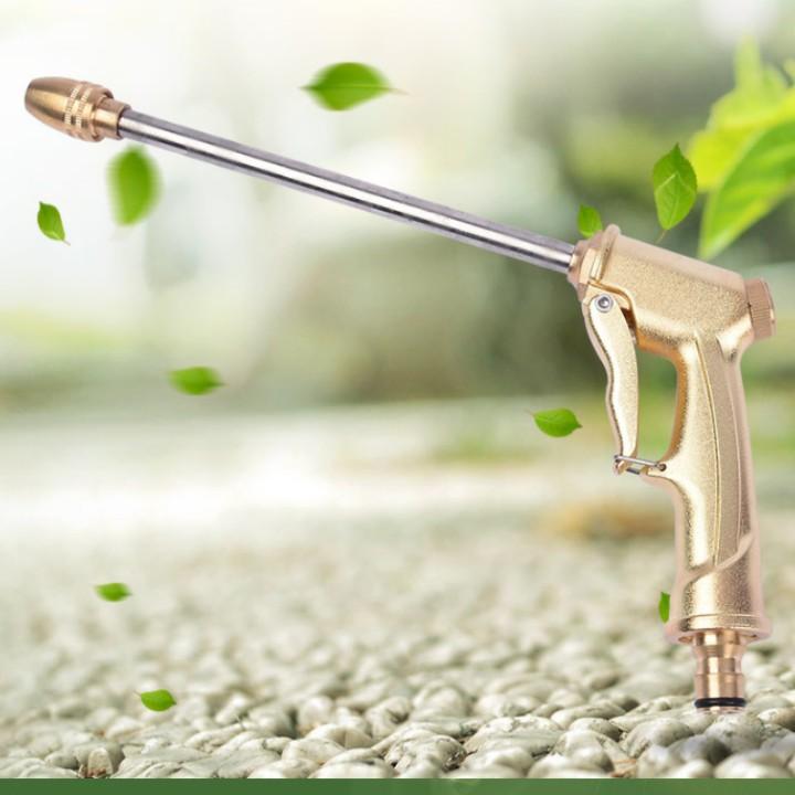 Bộ dây vòi xịt nước rửa xe, tưới cây . tăng áp 3 lần, loại 7m, 10m 206701-3 đầu đồng, cút,nối nhựa vàng