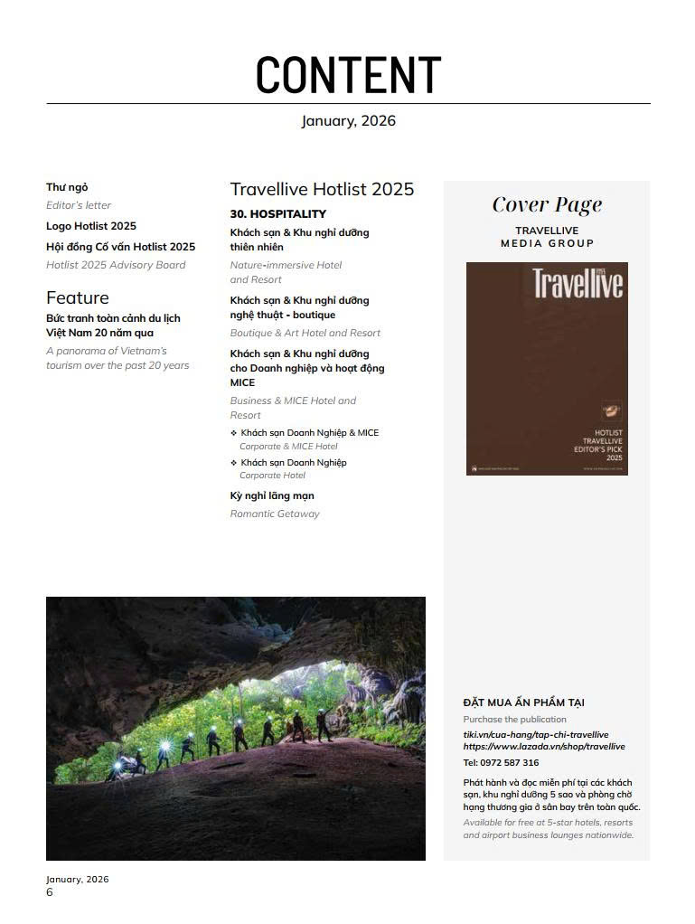 ẤN PHẨM HOTLIST TRAVELLIVE EDITOR’S PICK 2025