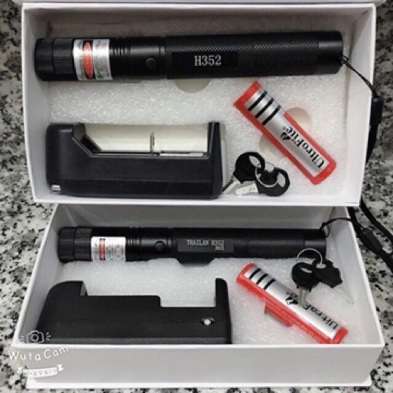 Combo đèn chiếu tia laser 303 - bút lazer tia sáng xanh